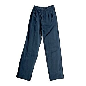 Vtg 70's Chemin De Fer Womens 26" X 33" High Rise Pleated‎ Navy Blue Pants Disco